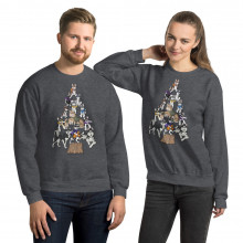 Balto and Jenna Husky Christmas Tree Unisex Sweatshirt